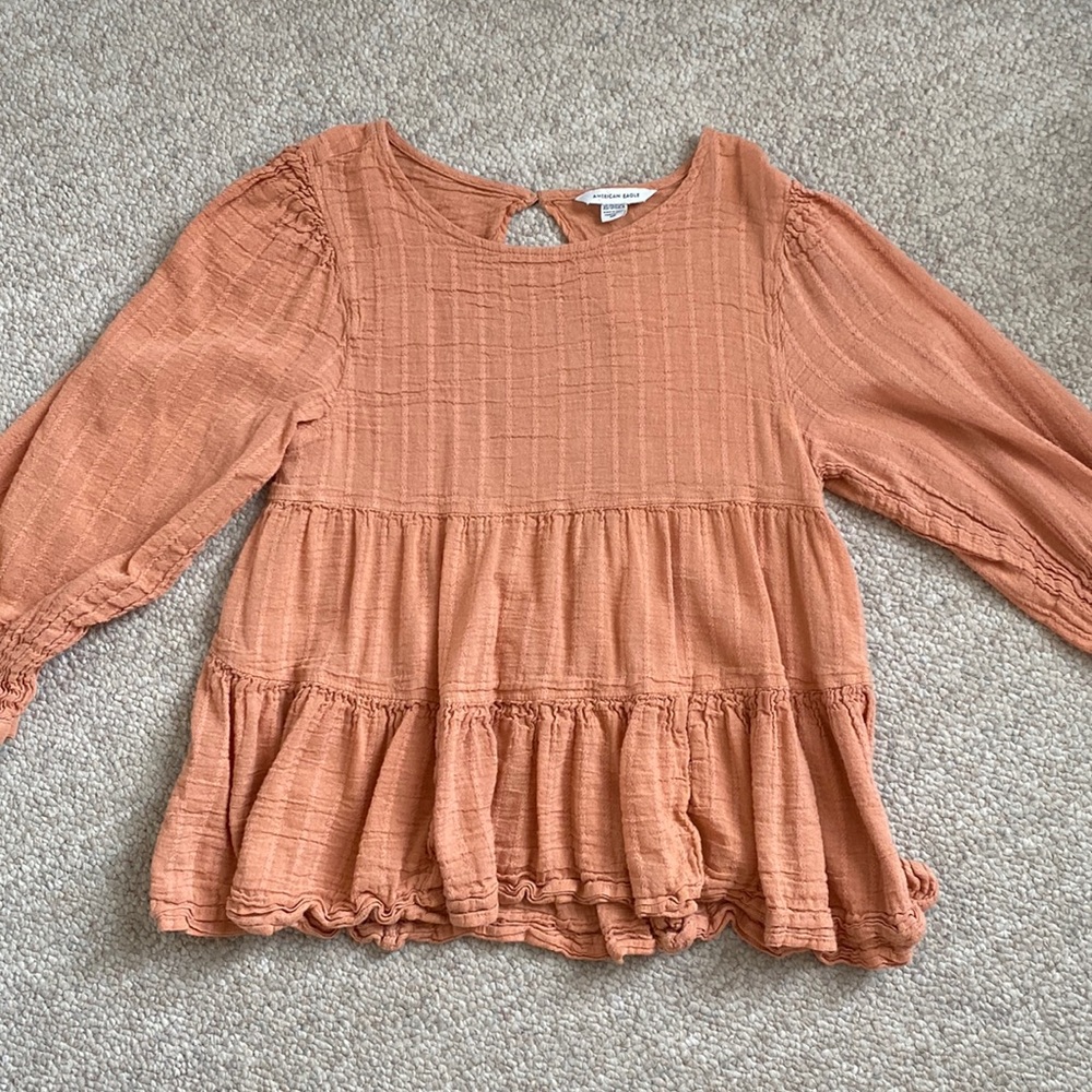 Orange American Eagle Babydoll Top
